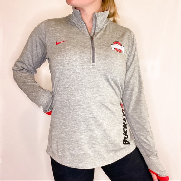 Nike Ohio State Buckeyes Dri-Fit quarter zip long-sleeve top, size medium - Picture 2 of 16